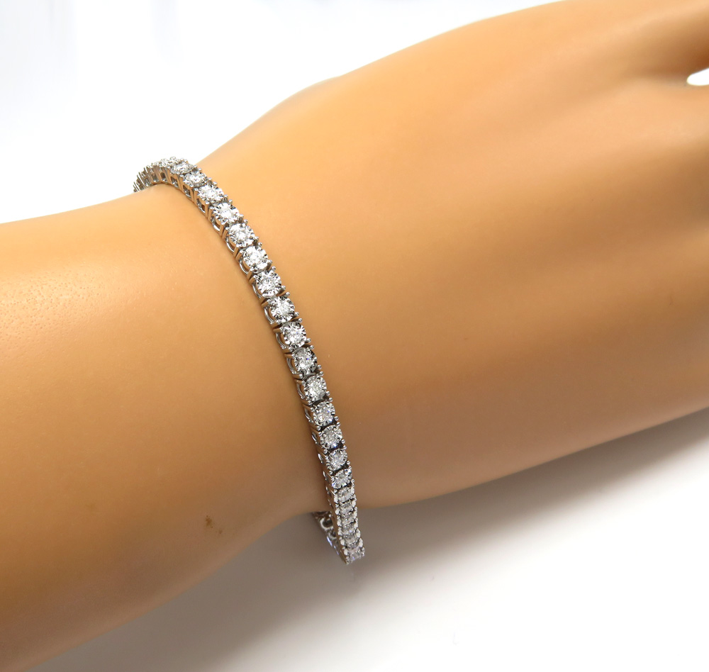 14k white gold 2.50 pointer diamond tennis bracelet 7 inch 1.50ct - Image 6