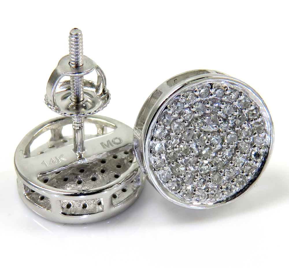 14k gold diamond snow cap 9.50mm earrings 0.40ct