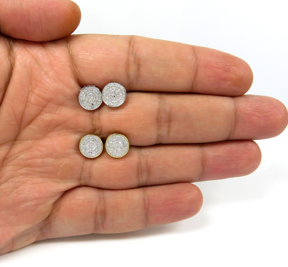 14k gold diamond snow cap 9.50mm earrings 0.40ct - Image 5