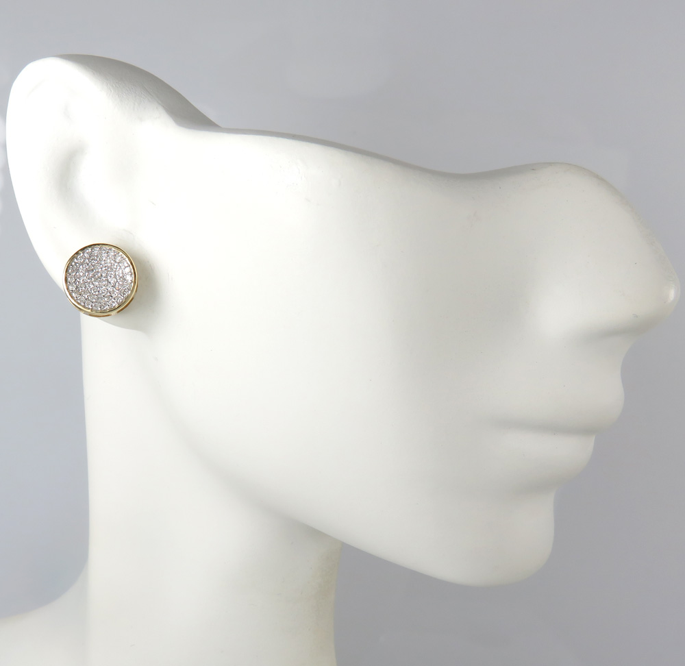 14k gold diamond snow cap 9.50mm earrings 0.40ct
