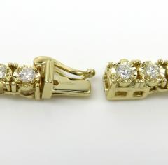 14k yellow gold round 5  pointer diamond illusion tennis chain 3.70mm 6.50ct 16-26