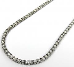 14k yellow gold round 5  pointer diamond illusion tennis chain 3.70mm 6.50ct 16-26