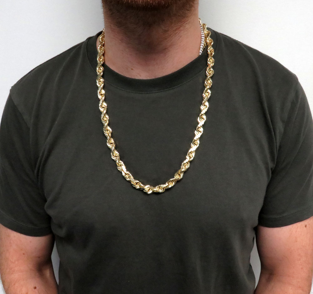 Buy 10k Yellow Gold Solid Diamond Cut Rope Chain 2226 Inches 9mm Online at SO ICY JEWELRY Buy 10k Yellow Gold Solid Diamond Cut Rope Chain 2226 Inches 9mm Online at SO ICY JEWELRY