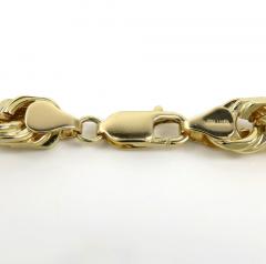10k yellow gold solid diamond cut rope chain 22-26 inches 9mm 