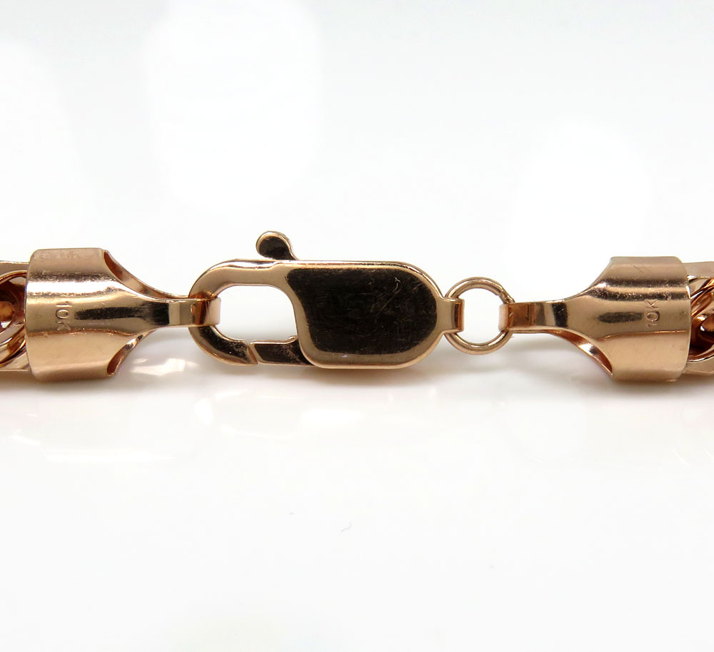 10k rose gold solid diamond cut rope chain 20-26 inches 7.5mm