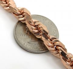 10k rose gold solid diamond cut rope chain 20-26 inches 7.5mm