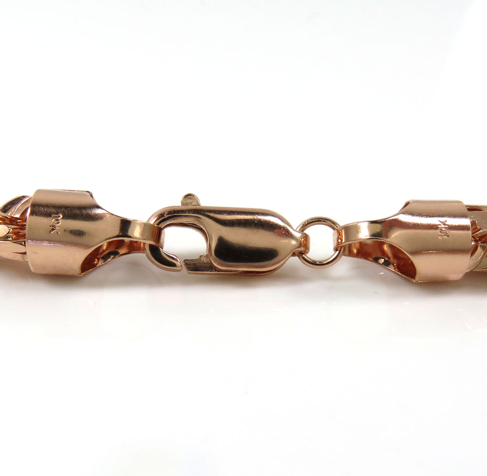 10k rose gold solid diamond cut rope chain 20-26 inches 7mm