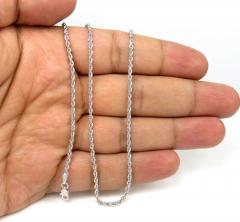 10k white gold smooth cut link rope chain 16-24 inch 2mm