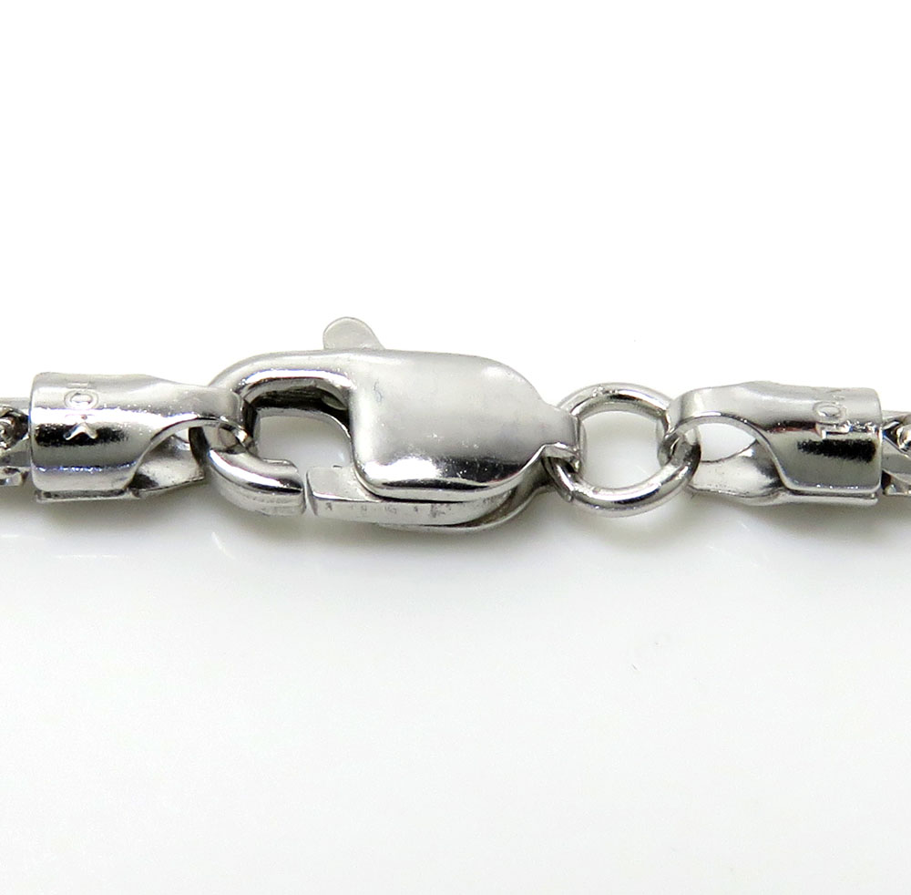 10k white gold solid franco link chain 18-24 inch 2mm