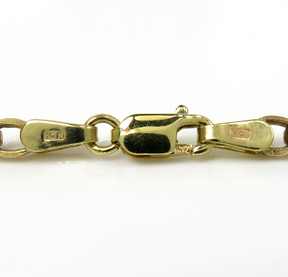 10k yellow gold hollow beveled edge cable chain 24 inch 3mm