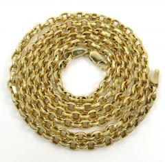 10k yellow gold hollow beveled edge cable chain 24 inch 3mm