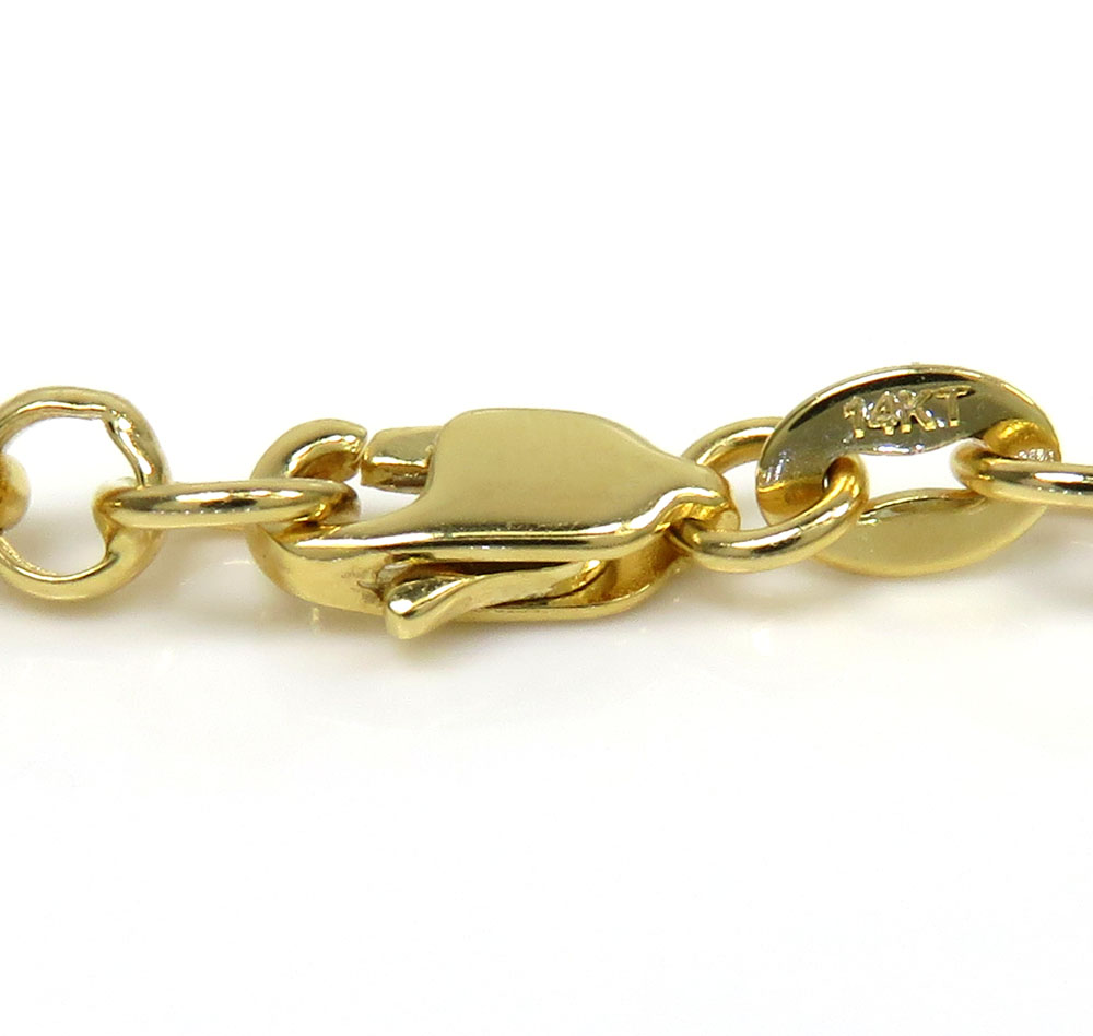 14k solid yellow gold circle link chain 18-22 inch 3.8mm - Image 4