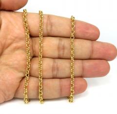 14k solid yellow gold circle link chain 18-22 inch 3.8mm