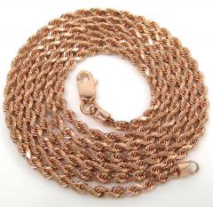 10k solid rose or white gold rope chain 18-24 inch 1.70mm