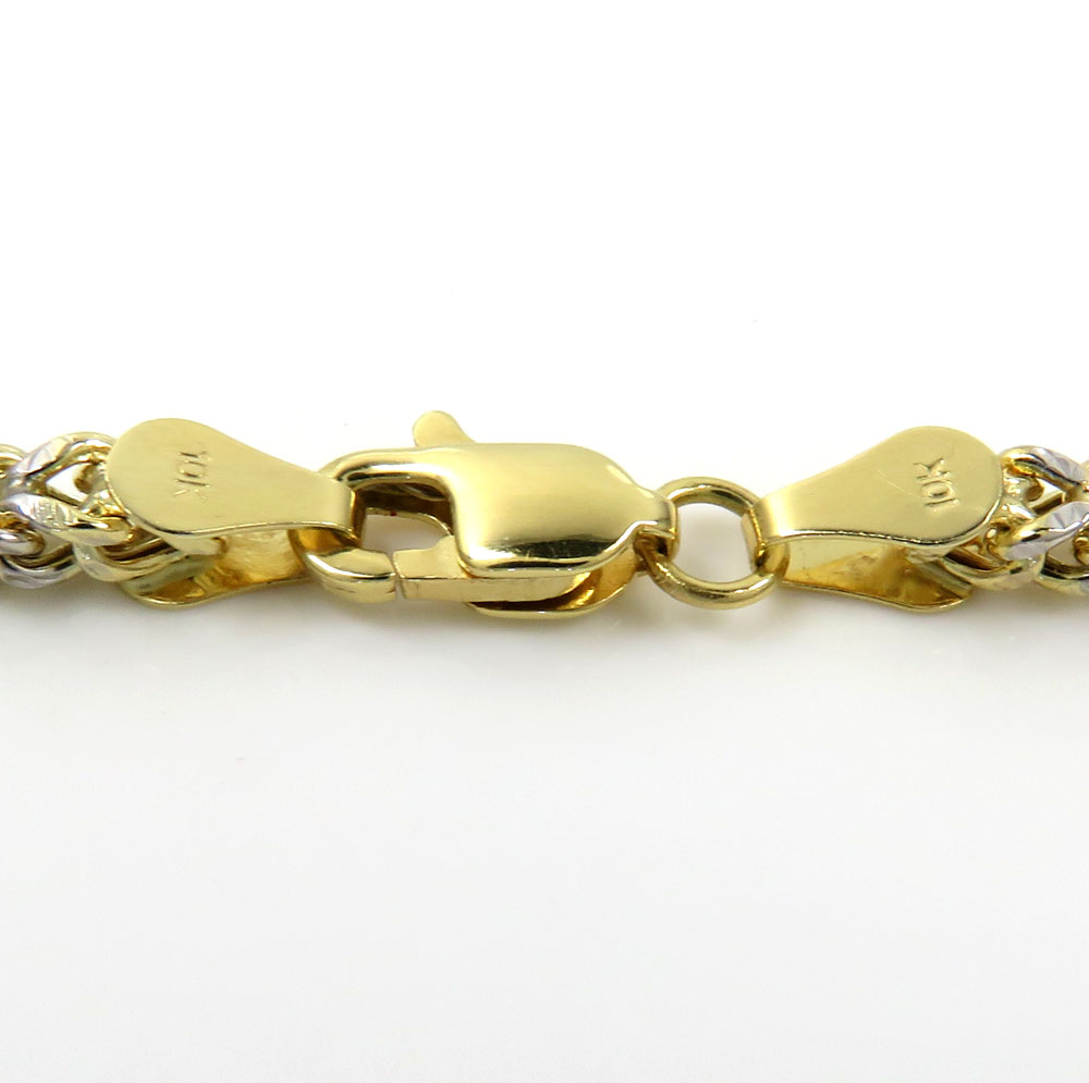 10k yellow gold hollow diamond cut franco chain 18-24 inch 3mm - Image 4