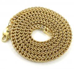10k yellow gold hollow diamond cut franco chain 18-24 inch 3mm