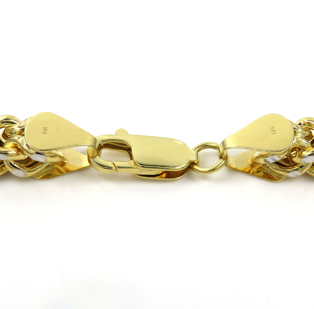 10k yellow gold diamond cut franco link chain 18-26 inch 6mm