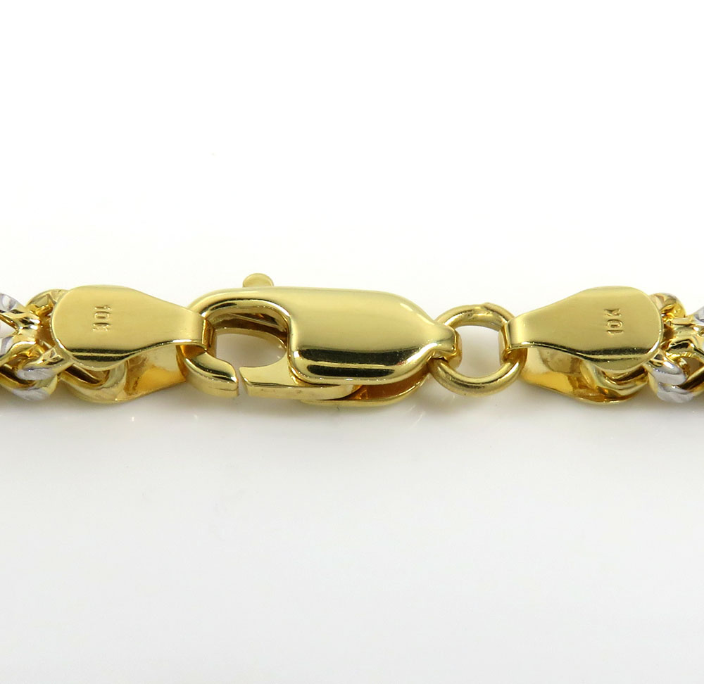 10k yellow gold diamond cut franco link chain 18-26 inch 4mm
