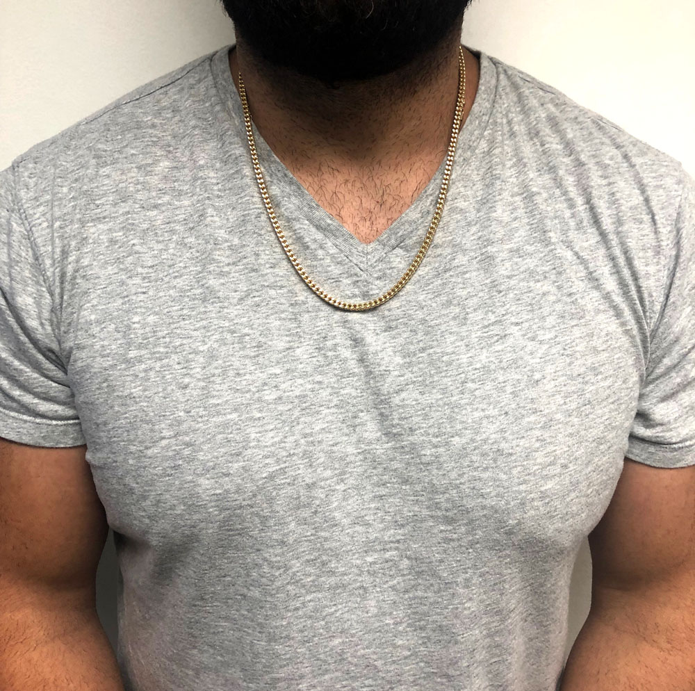 10k yellow gold diamond cut franco link chain 18-26 inch 4mm - Image 6