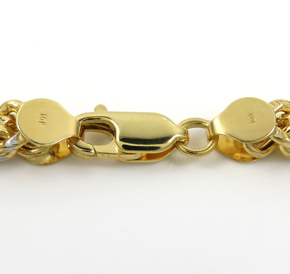 10k yellow gold diamond cut franco link chain 18-26 inch 5mm - Image 4