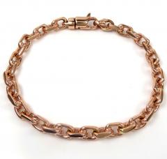 10k rose white or yellow gold solid thick cable link bracelet 8 inch 6mm