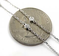 14k white gold diamond tier cluster pendant & necklace 1.16ct 