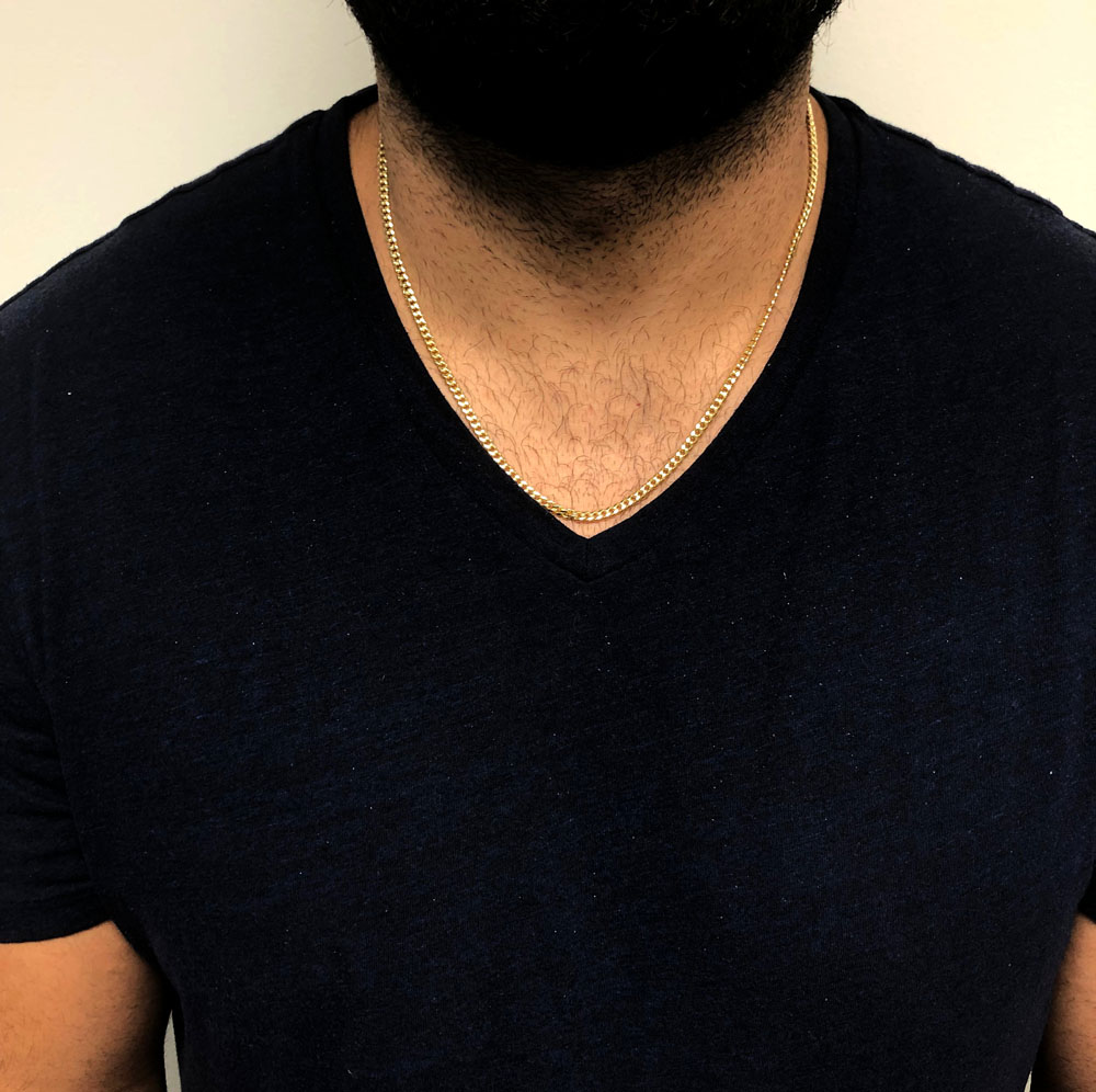 14k yellow gold hollow miami cuban link chain 18-24 inches 3.50mm - Image 5