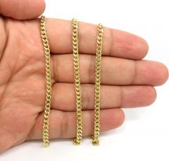 14k yellow gold hollow miami cuban link chain 18-24 inches 3.50mm