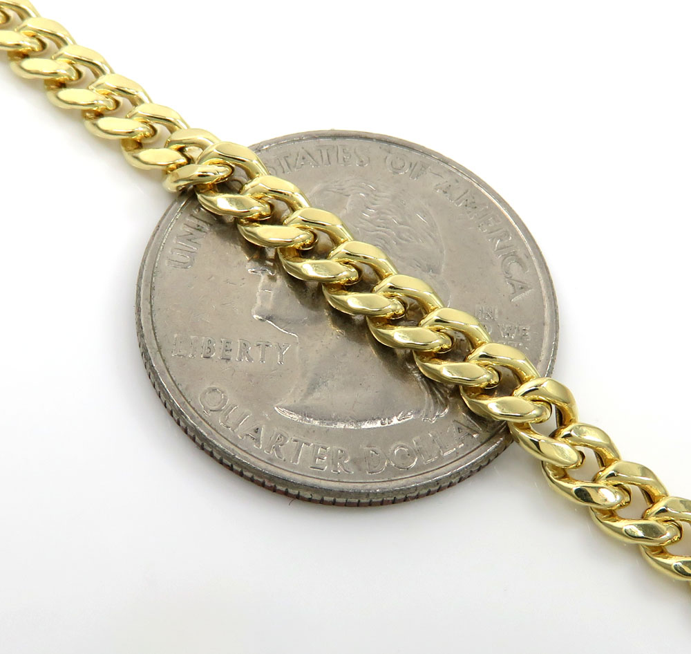 14k yellow gold hollow miami cuban link chain 18-24 inches 4.50mm - Image 2