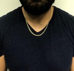 14k yellow gold hollow miami cuban link chain 18-24 inches 4.50mm