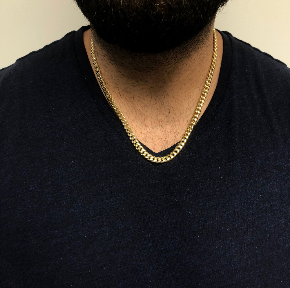 14k yellow gold hollow miami cuban link chain 18-24 inches 6.50mm - Image 6