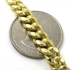 14k yellow gold hollow miami cuban link chain 18-24 inches 6.50mm