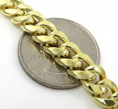 14k yellow gold hollow miami cuban link chain 18-24 inches 7.50mm
