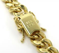 14k yellow gold hollow miami cuban link chain 18-24 inches 7.50mm