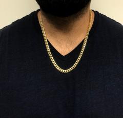 14k yellow gold hollow miami cuban link chain 18-24 inches 7.50mm
