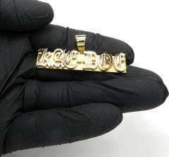 14k yellow gold 6 letter custom name plate pendant 