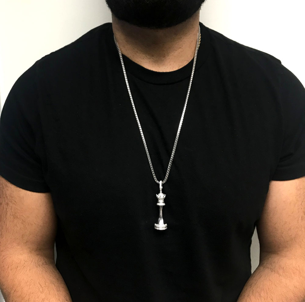 14k white gold custom diamond chess piece 3.26ct  - Image 5