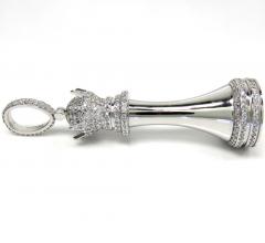 14k white gold custom diamond chess piece 3.26ct 