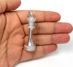 14k white gold custom diamond chess piece 3.26ct 