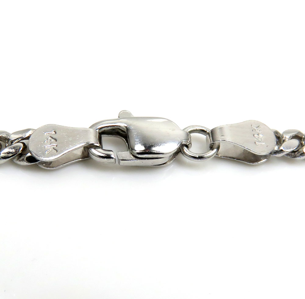 14k rose or white gold solid miami link chain 20-30 inch 3.20mm
