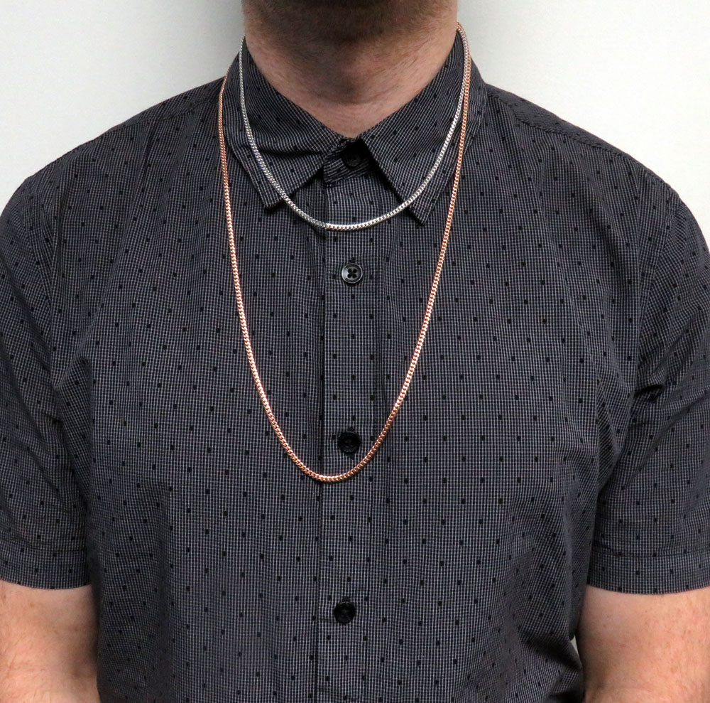 14k rose or white gold solid miami link chain 20-30 inch 3.20mm - Image 5