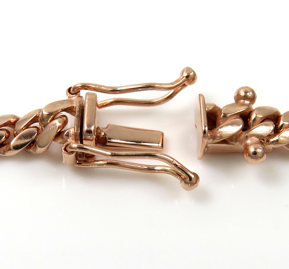 14k rose or white gold solid miami link chain 18-20 inch 3.80mm