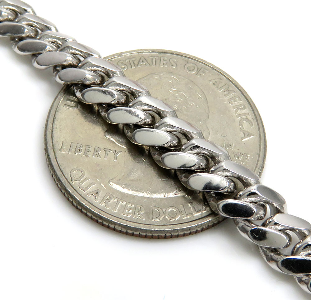 14k rose or white gold solid miami link chain 20-30 inch 6mm