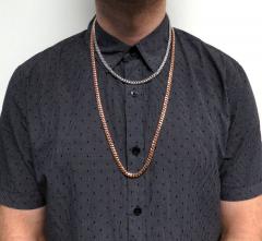 14k rose or white gold solid miami link chain 20-30 inch 6mm