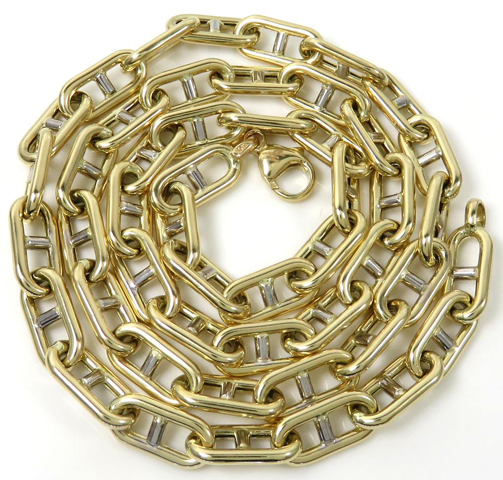 10k two tone hollow rounded mariner 22 inches 7mm 