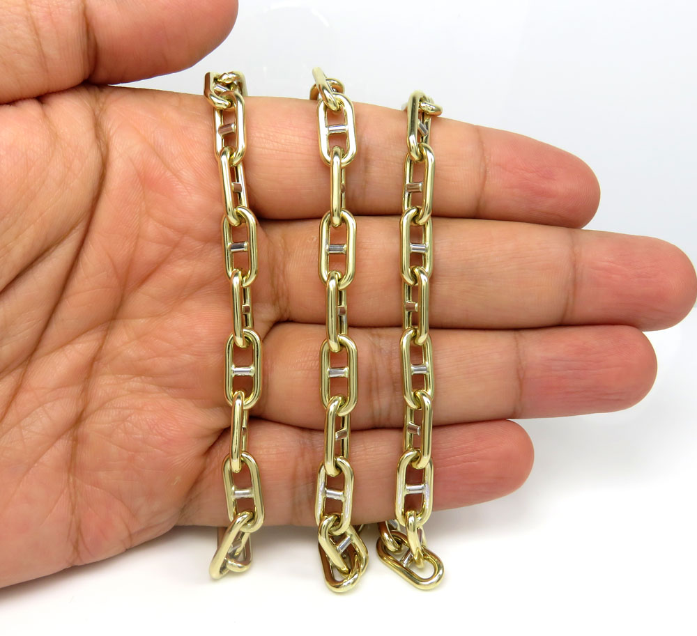 10k two tone hollow rounded mariner 22 inches 7mm 