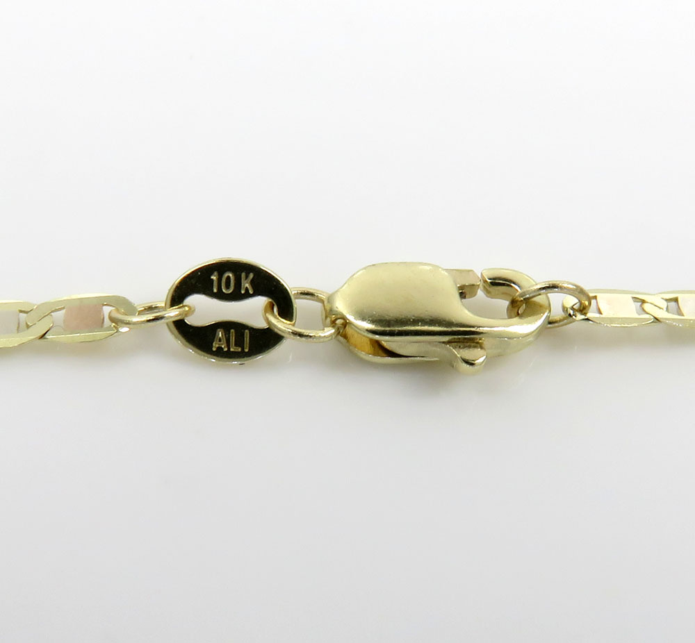 10k yellow gold solid tight mariner link chain 16-24 inch 1.8mm