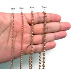 14k white or rose gold smooth ball link chain 20-28 inches 3mm