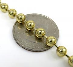 14k white rose or yellow gold smooth ball link chain 20-30 inches 5mm