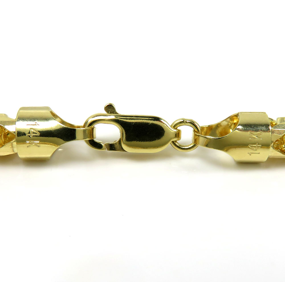 14k yellow gold solid facet cut franco chain 26 inch 6mm - Image 4